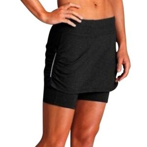 Athleta Contender 2 in 1 Black Skirt Shorts XS